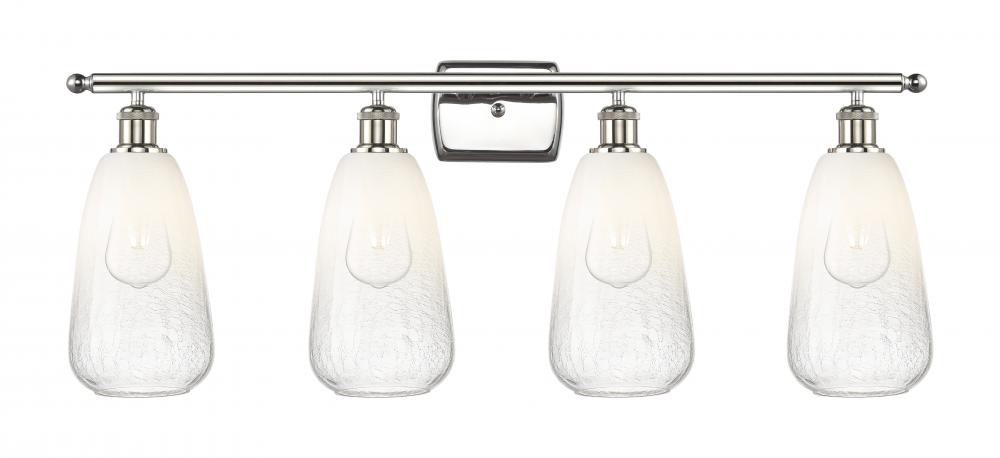 Brookhaven Almond - 4 Light - 36 inch - Polished Nickel - Bath Vanity Light
