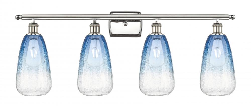 Brookhaven Almond - 4 Light - 36 inch - Polished Nickel - Bath Vanity Light