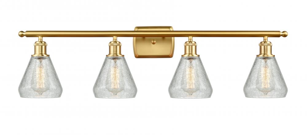 Conesus - 4 Light - 36 inch - Satin Gold - Bath Vanity Light