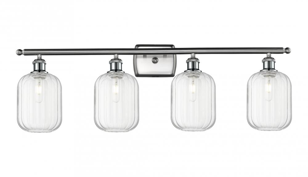 Preston Cylinder - 4 Light - 37 inch - Brushed Satin Nickel - Bath Vanity Light