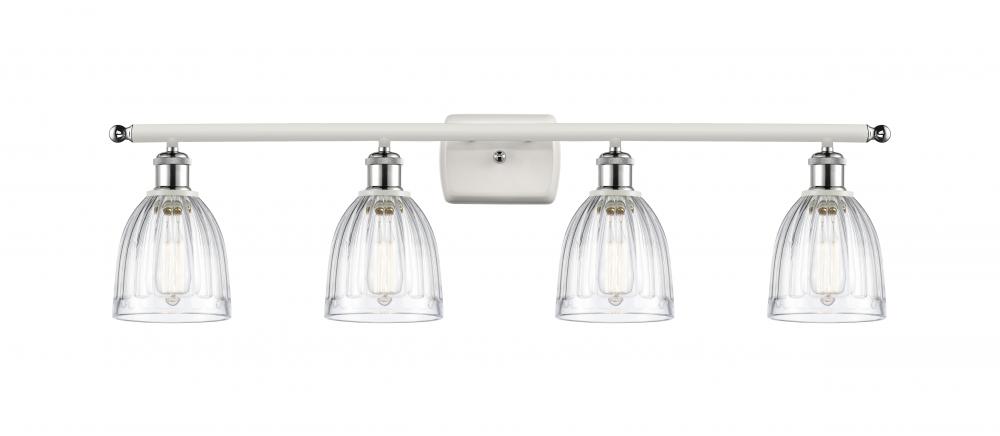 Brookfield - 4 Light - 36 inch - White Polished Chrome - Bath Vanity Light