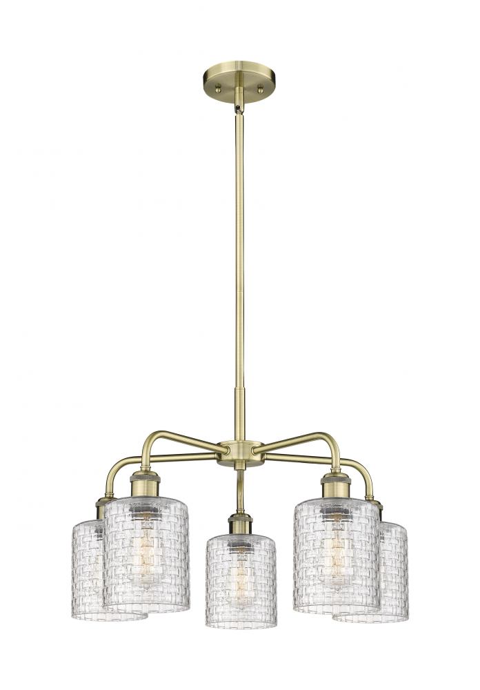 Cobbleskill - 5 Light - 23 inch - Antique Brass - Chandelier