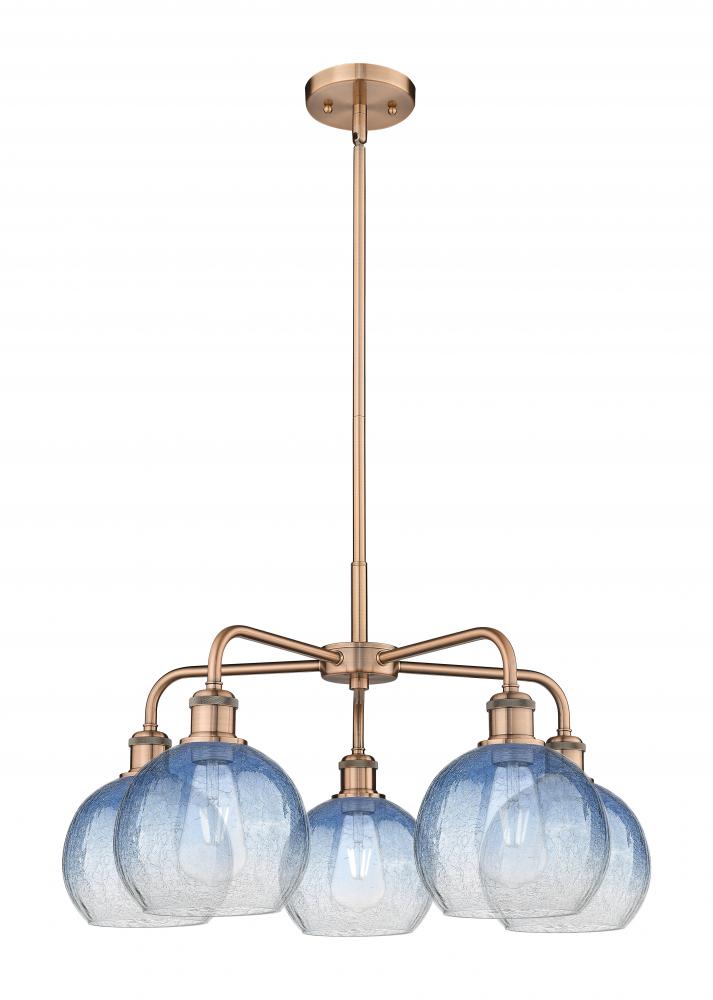Brookhaven Globe - 5 Light - 26 inch - Antique Copper - Stem hung - Chandelier