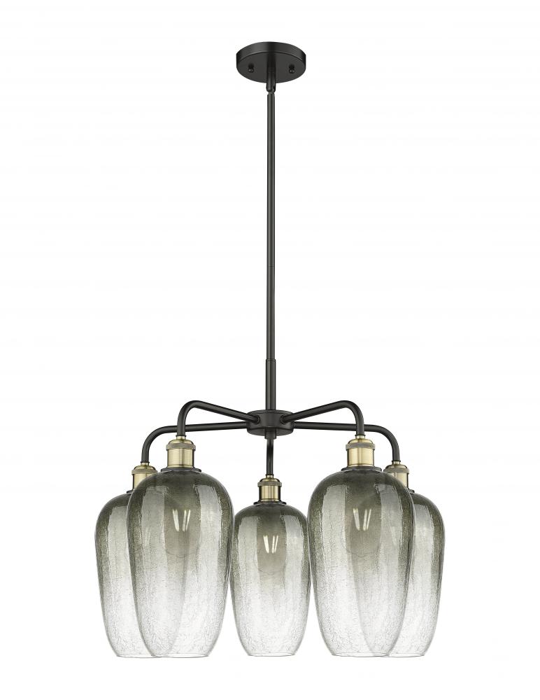 Brookhaven Flute - 5 Light - 26 inch - Black Antique Brass - Stem hung - Chandelier