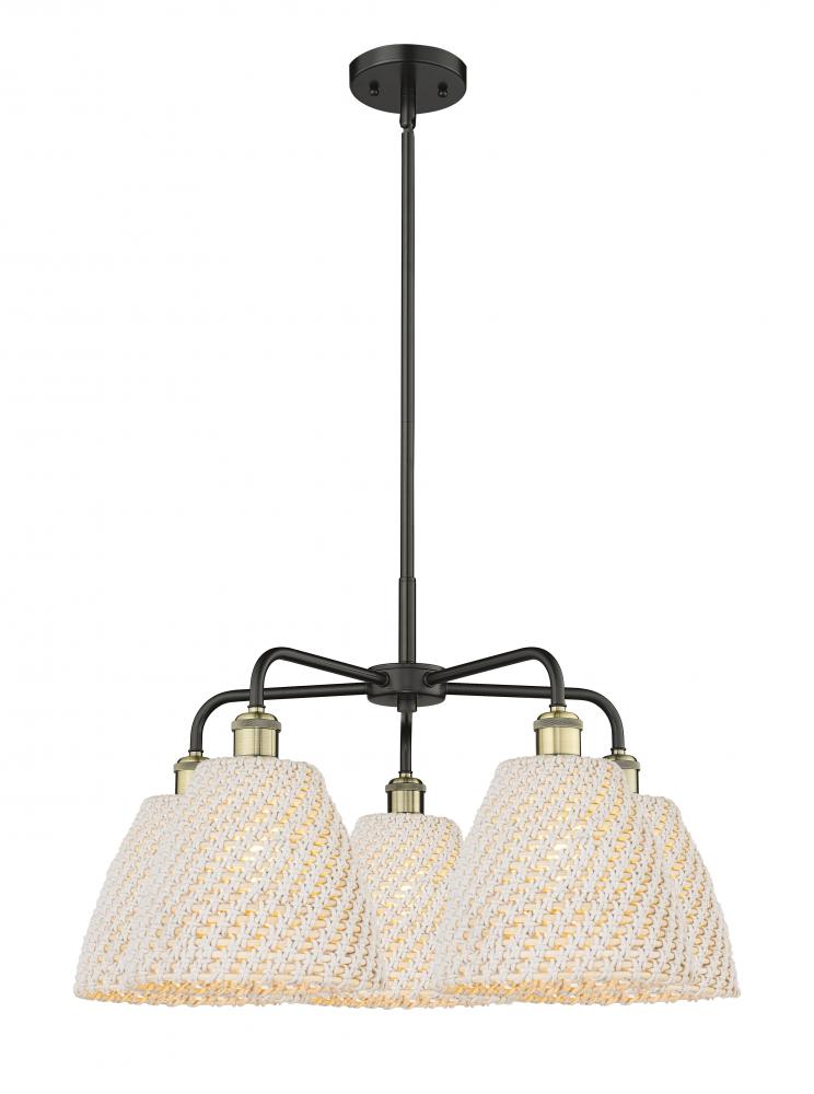Bristol Natural - 5 Light - 28 inch - Black Antique Brass - Stem hung - Chandelier