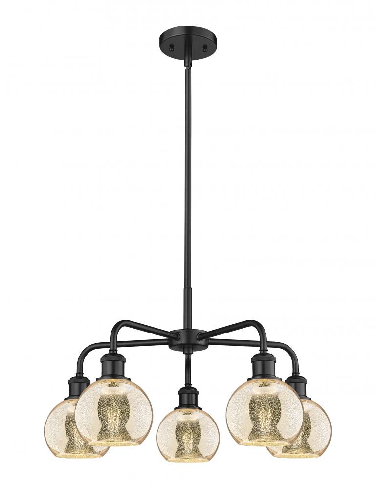Athens - 5 Light - 24 inch - Matte Black - Chandelier