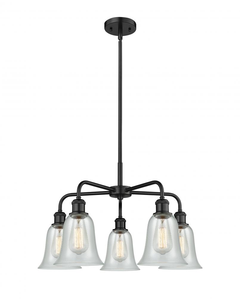 Hanover - 5 Light - 24 inch - Matte Black - Chandelier