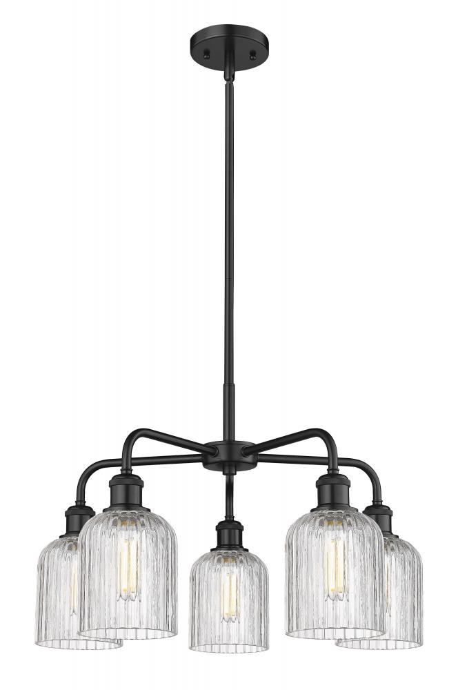 Bridal Veil - 5 Light - 23 inch - Matte Black - Chandelier