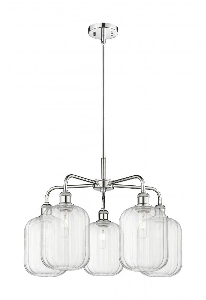 Preston Cylinder - 5 Light - 25 inch - Polished Chrome - Stem hung - Chandelier