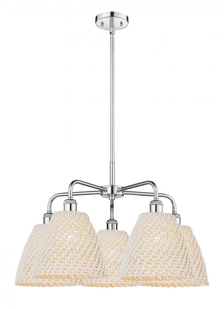 Bristol Natural - 5 Light - 28 inch - Polished Chrome - Stem hung - Chandelier