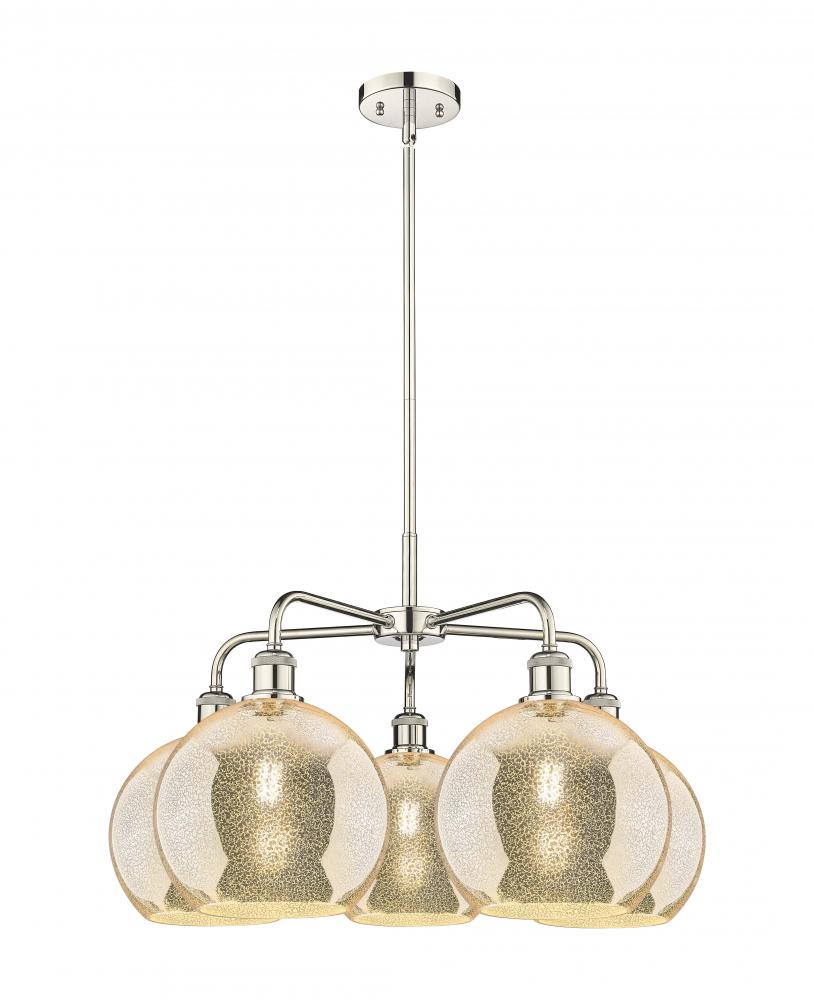 Athens - 5 Light - 28 inch - Polished Nickel - Chandelier