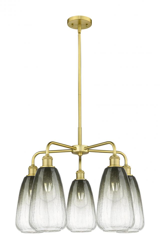 Brookhaven Almond - 5 Light - 25 inch - Satin Gold - Stem hung - Chandelier