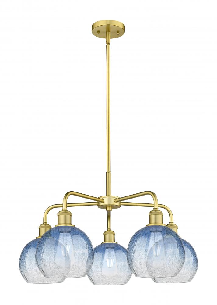 Brookhaven Globe - 5 Light - 26 inch - Satin Gold - Stem hung - Chandelier