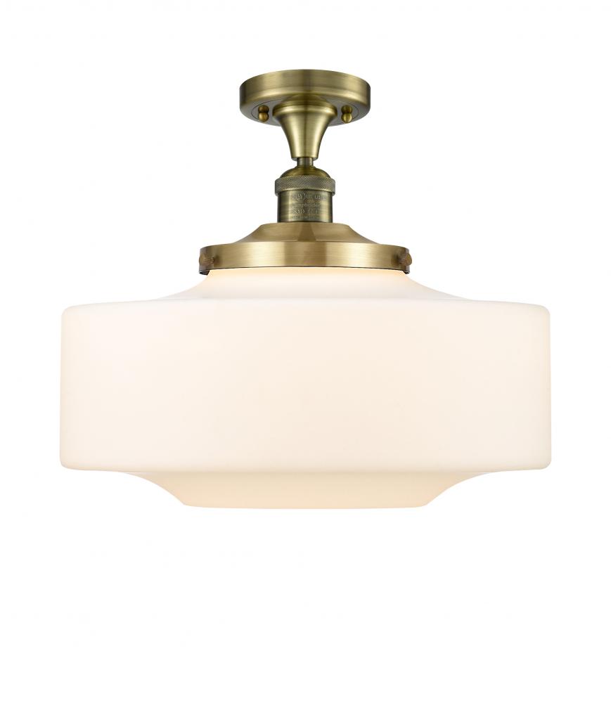 Bridgeton - 1 Light - 16 inch - Antique Brass - Semi-Flush Mount