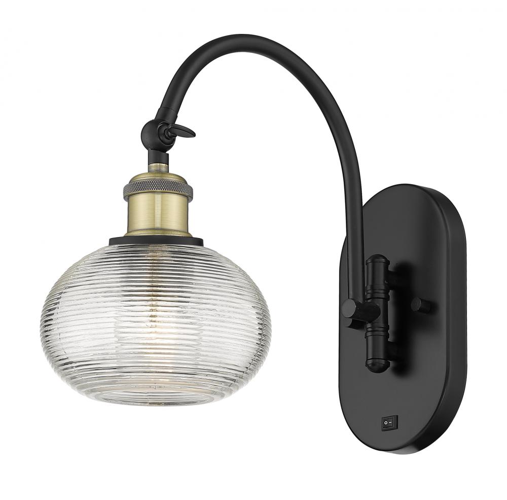 Ithaca - 1 Light - 6 inch - Black Antique Brass - Adjustable Swing Arm