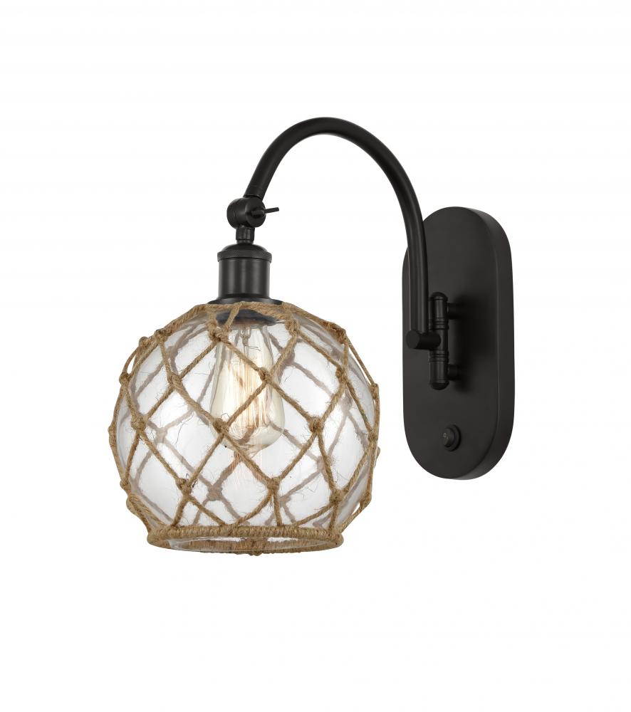 Farmhouse Rope - 1 Light - 8 inch - Oil Rubbed Bronze - Adjustable Swing Arm