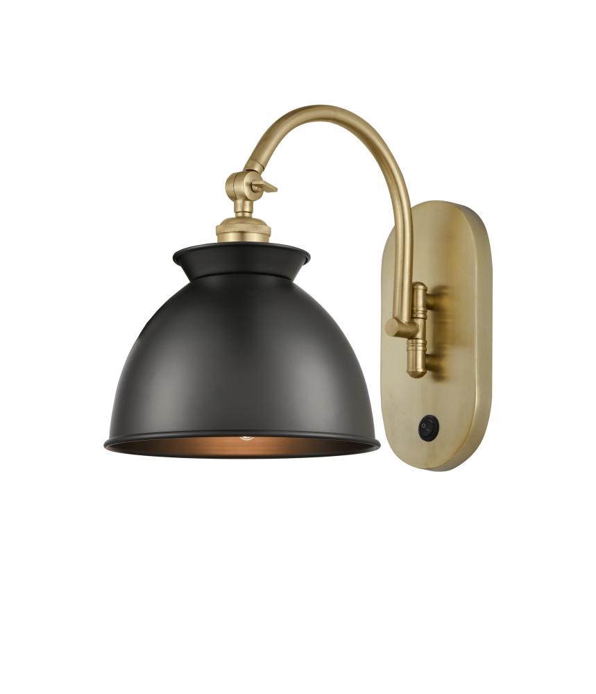 Adirondack - 1 Light - 8 inch - Satin Gold - Adjustable Swing Arm