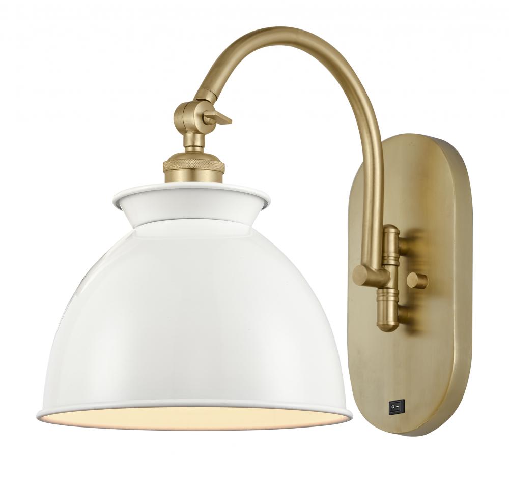 Adirondack - 1 Light - 8 inch - Satin Gold - Adjustable Swing Arm