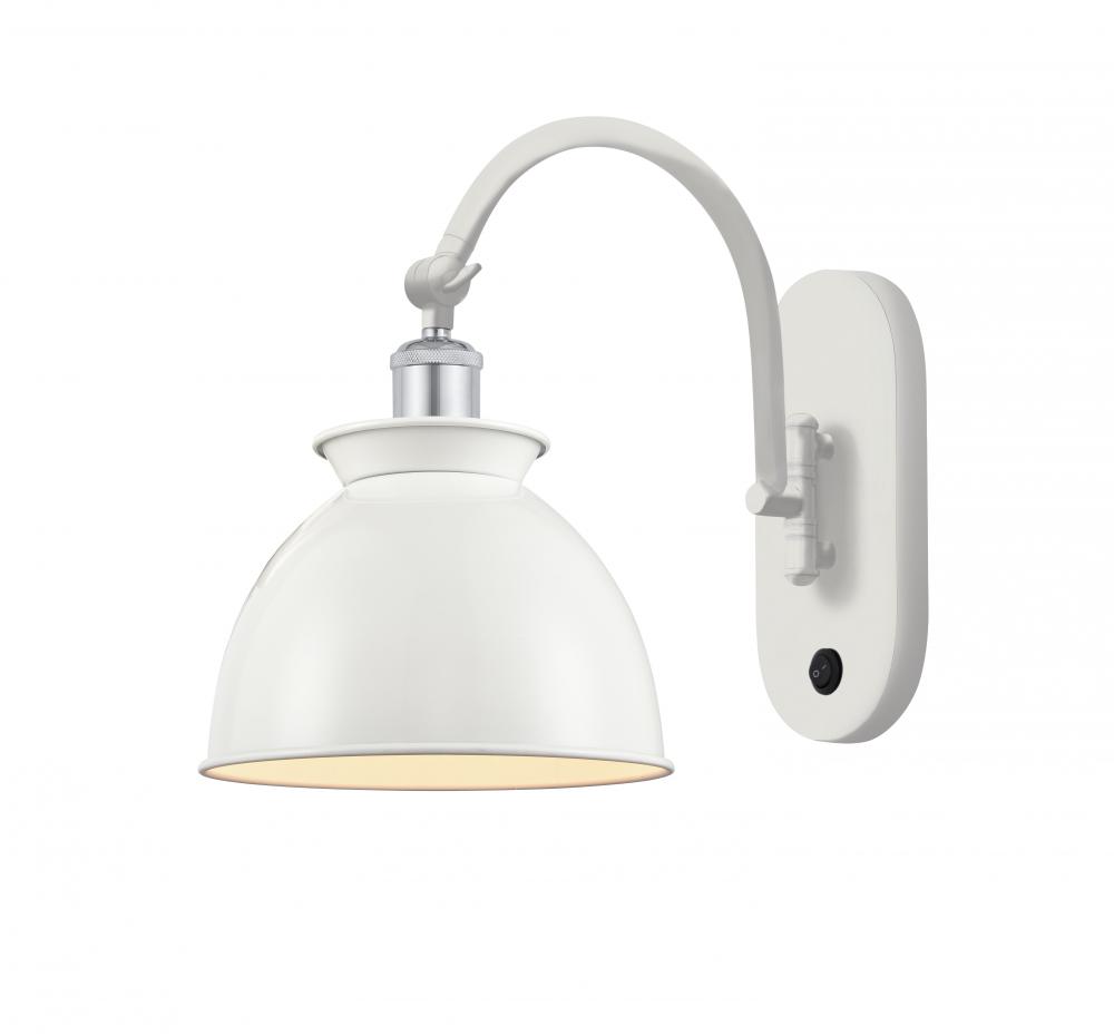 Adirondack - 1 Light - 8 inch - White Polished Chrome - Adjustable Swing Arm