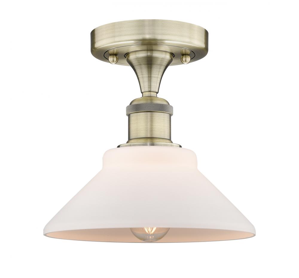 Orwell - 1 Light - 8 inch - Antique Brass - Semi-Flush Mount