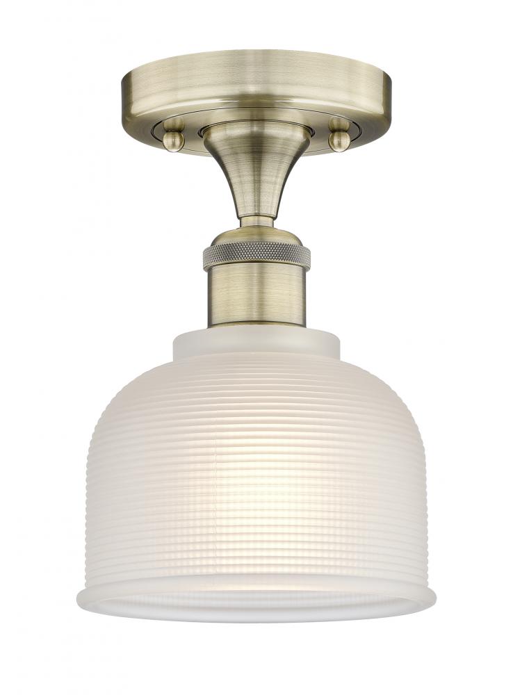 Dayton - 1 Light - 6 inch - Antique Brass - Semi-Flush Mount