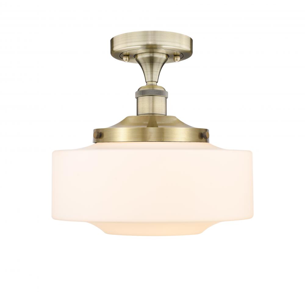 Bridgeton - 1 Light - 16 inch - Antique Brass - Semi-Flush Mount