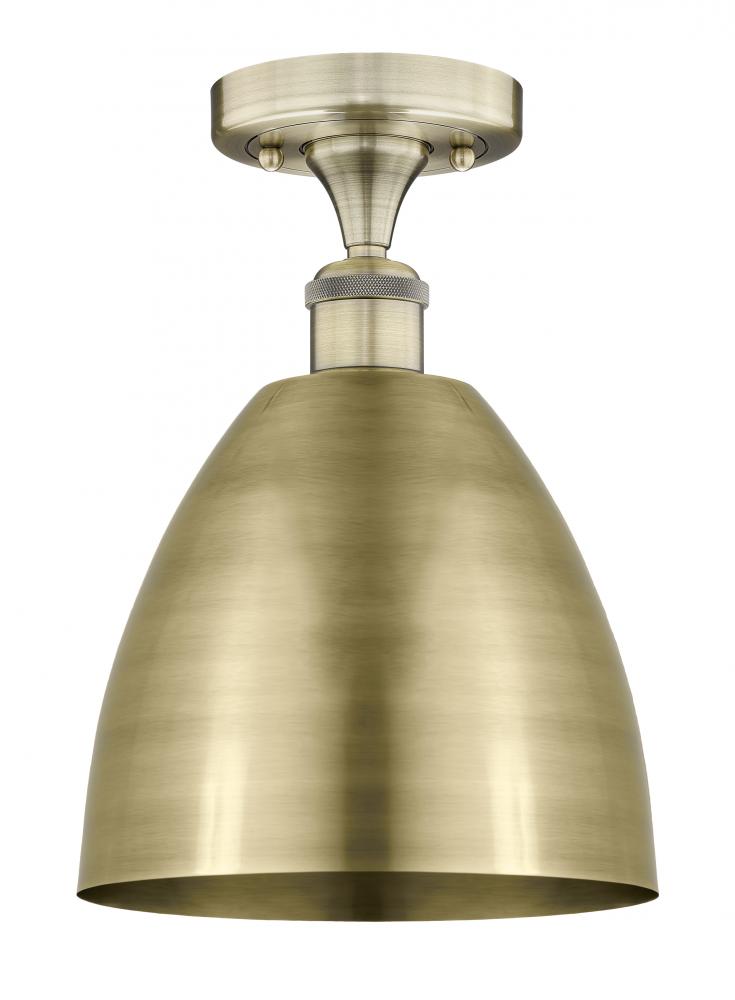 Bristol - 1 Light - 9 inch - Antique Brass - Semi-Flush Mount