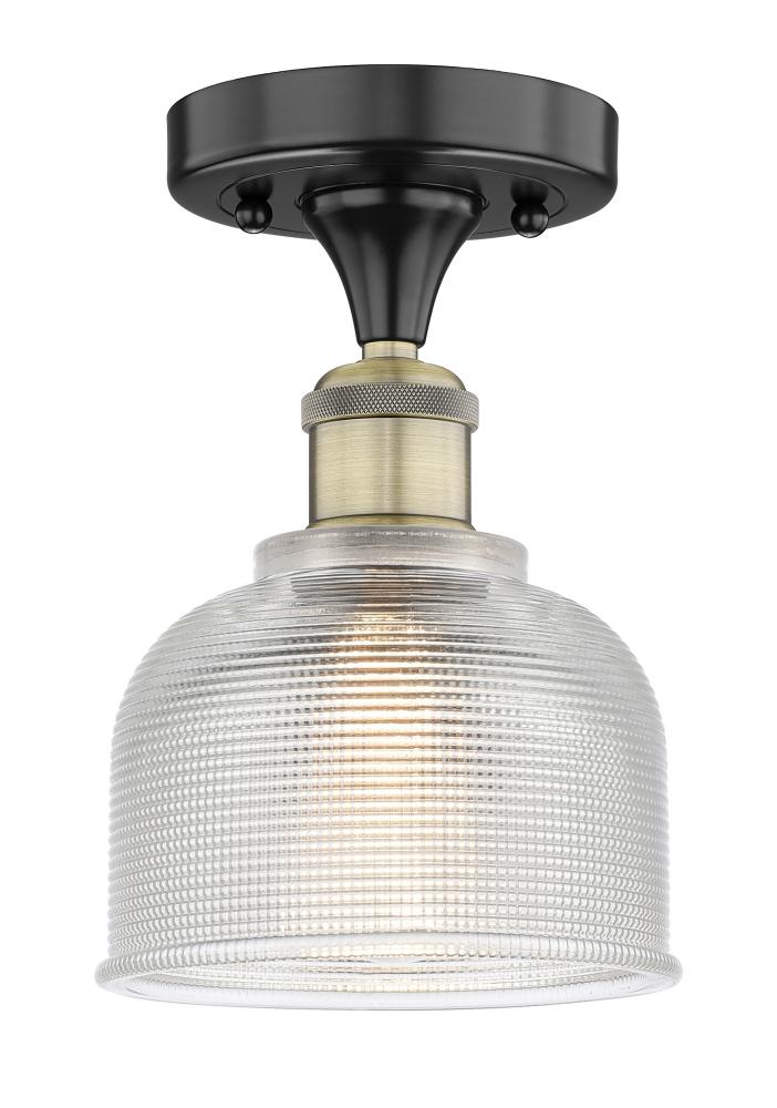 Dayton - 1 Light - 6 inch - Black Antique Brass - Semi-Flush Mount