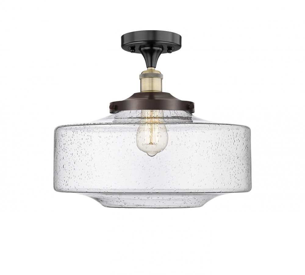 Bridgeton - 1 Light - 16 inch - Black Antique Brass - Semi-Flush Mount