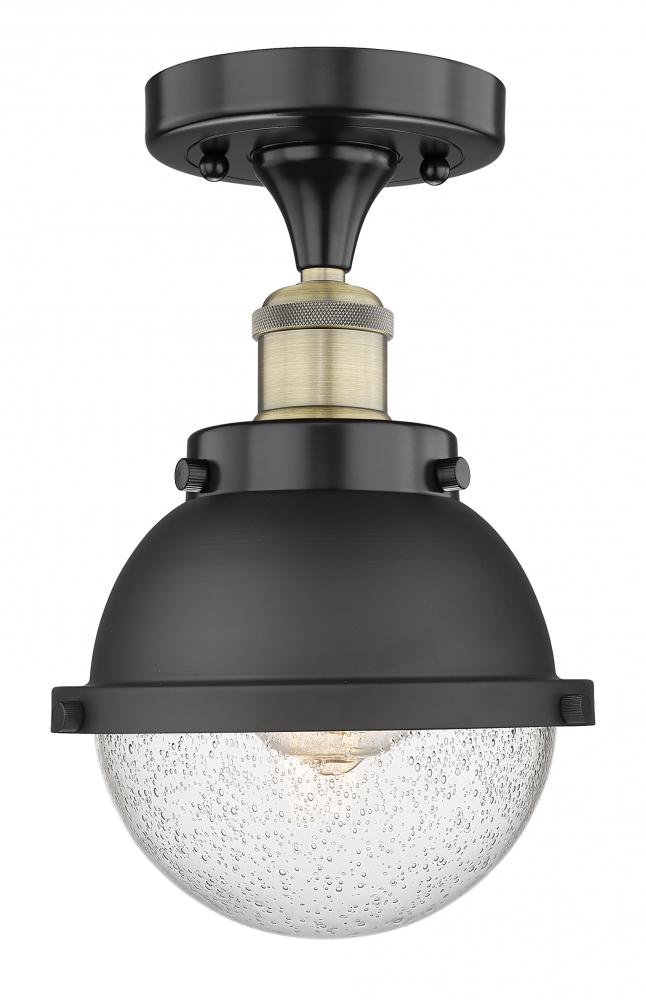 Edison - 1 Light - 7 inch - Black Antique Brass - Semi-Flush Mount