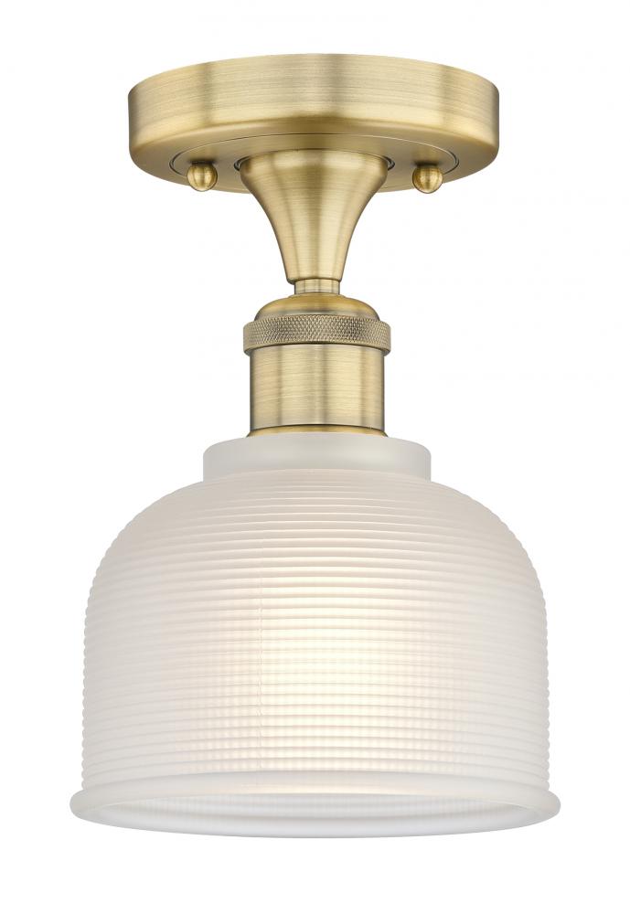 Dayton - 1 Light - 6 inch - Brushed Brass - Semi-Flush Mount