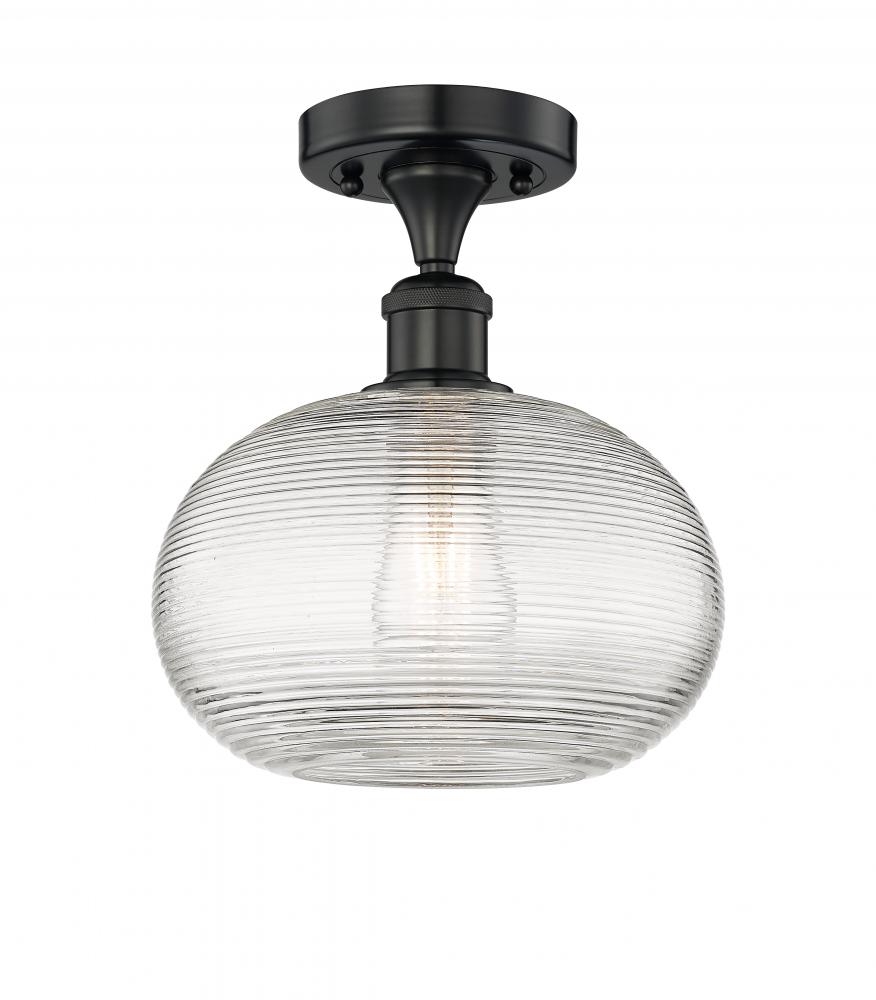 Ithaca - 1 Light - 10 inch - Matte Black - Semi-Flush Mount