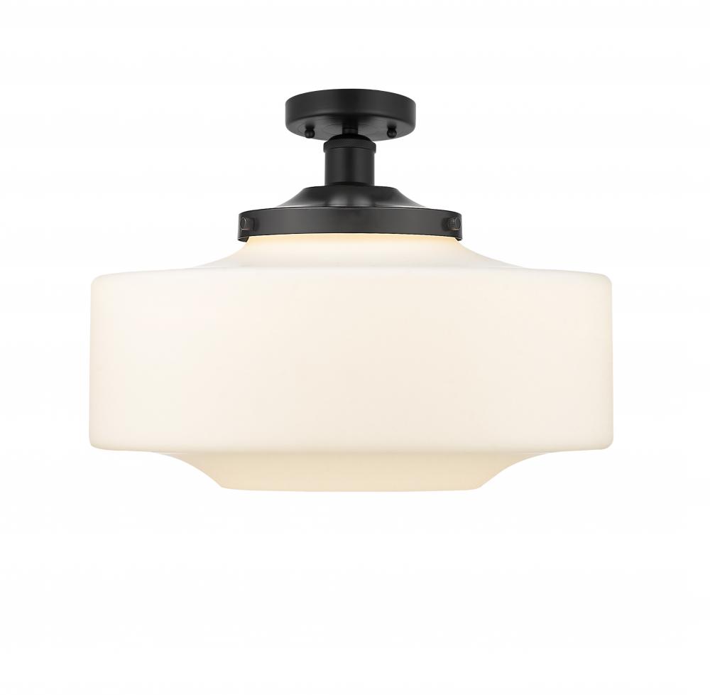 Bridgeton - 1 Light - 16 inch - Matte Black - Semi-Flush Mount
