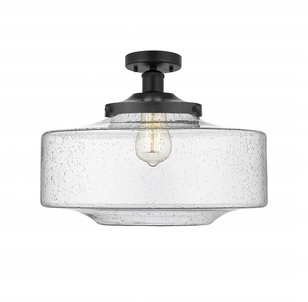 Bridgeton - 1 Light - 16 inch - Matte Black - Semi-Flush Mount