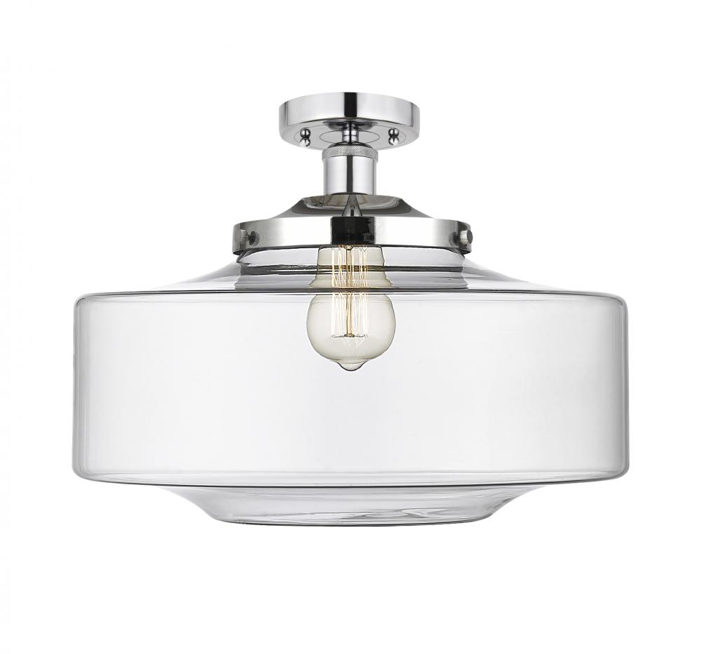 Bridgeton - 1 Light - 16 inch - Polished Chrome - Semi-Flush Mount
