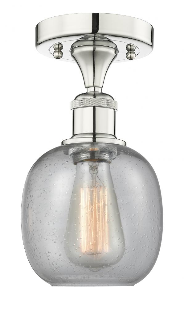 Belfast - 1 Light - 6 inch - Polished Nickel - Semi-Flush Mount