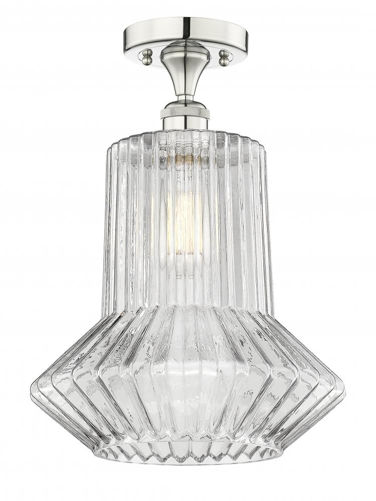 Springwater - 1 Light - 12 inch - Polished Nickel - Semi-Flush Mount