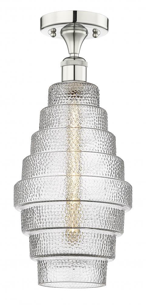 Cascade - 1 Light - 8 inch - Polished Nickel - Flush Mount