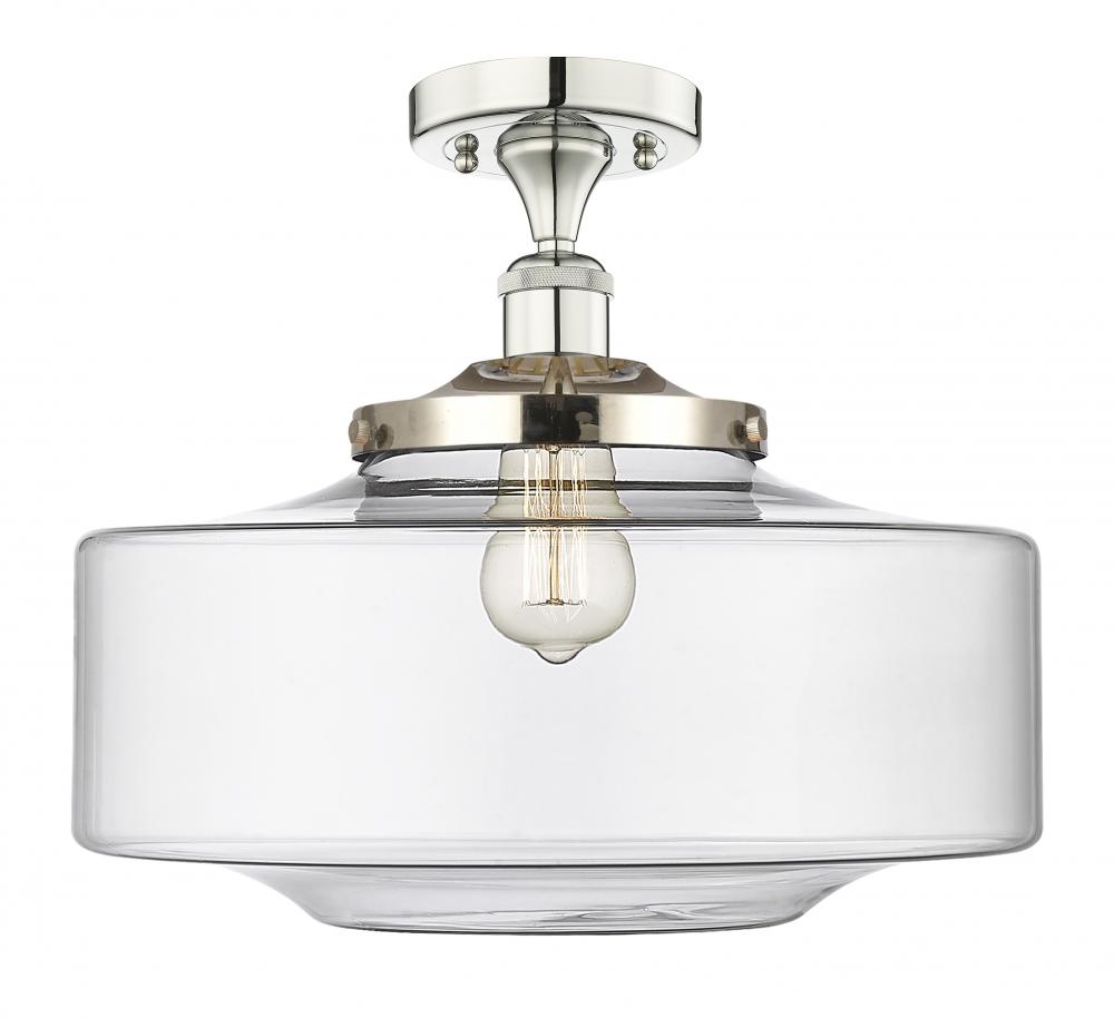 Bridgeton - 1 Light - 16 inch - Polished Nickel - Semi-Flush Mount