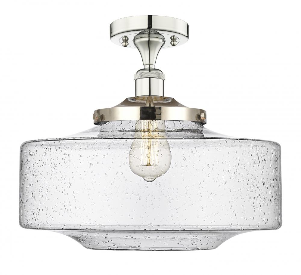 Bridgeton - 1 Light - 16 inch - Polished Nickel - Semi-Flush Mount