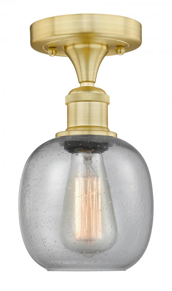 Belfast - 1 Light - 6 inch - Satin Gold - Semi-Flush Mount
