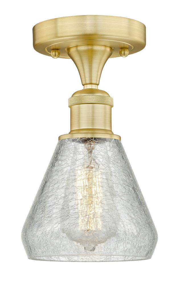 Conesus - 1 Light - 6 inch - Satin Gold - Semi-Flush Mount
