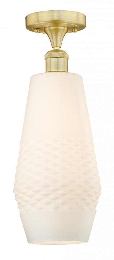 Windham - 1 Light - 7 inch - Satin Gold - Flush Mount