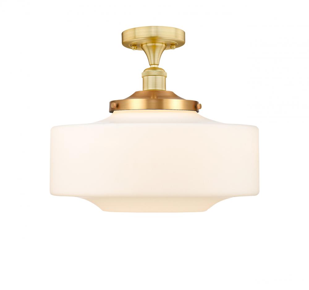 Bridgeton - 1 Light - 16 inch - Satin Gold - Semi-Flush Mount