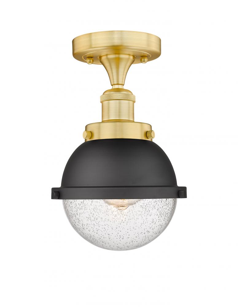 Edison - 1 Light - 7 inch - Satin Gold - Semi-Flush Mount