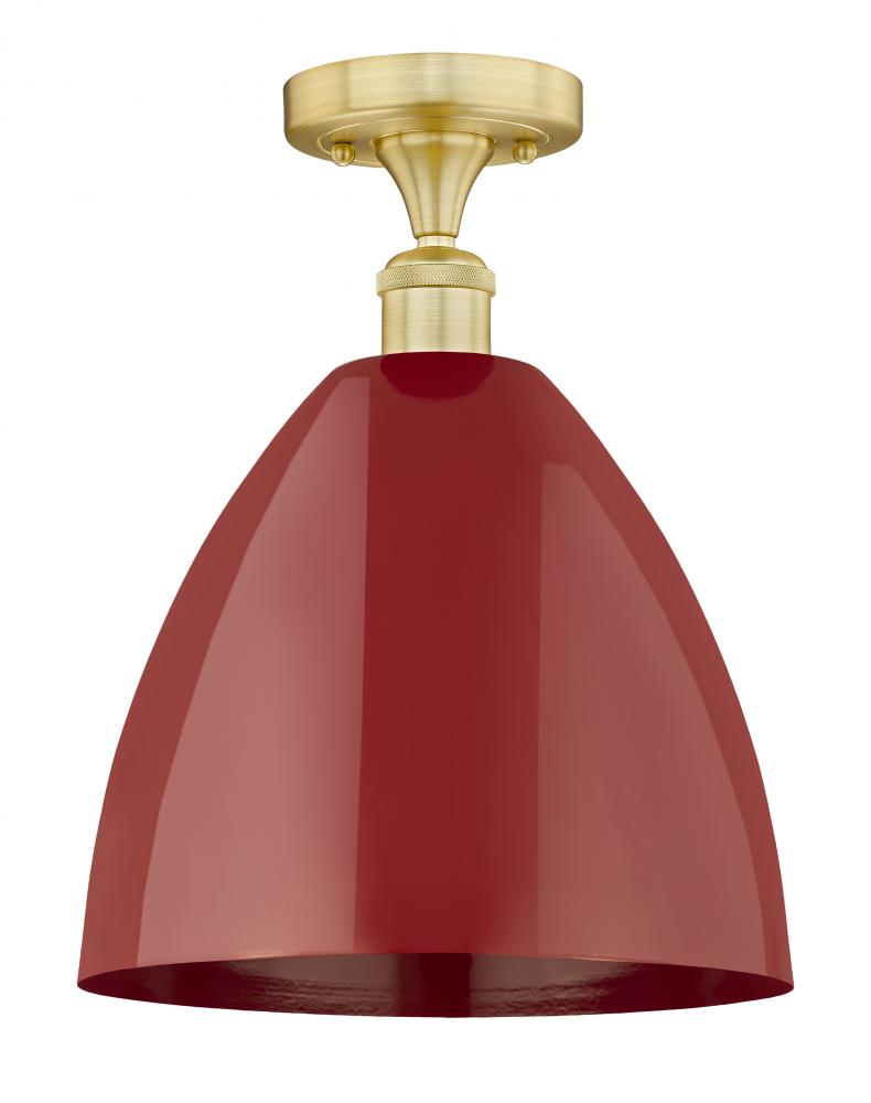 Plymouth - 1 Light - 12 inch - Satin Gold - Semi-Flush Mount