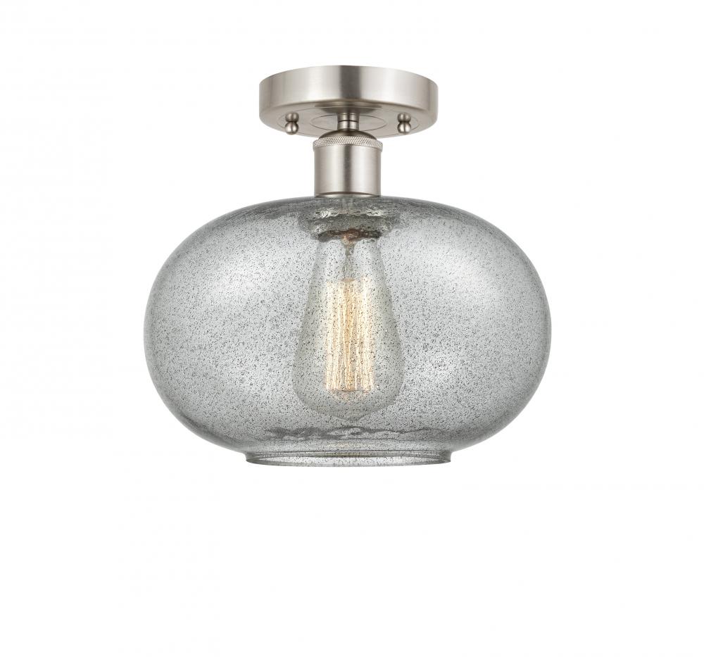 Gorham - 1 Light - 10 inch - Brushed Satin Nickel - Semi-Flush Mount