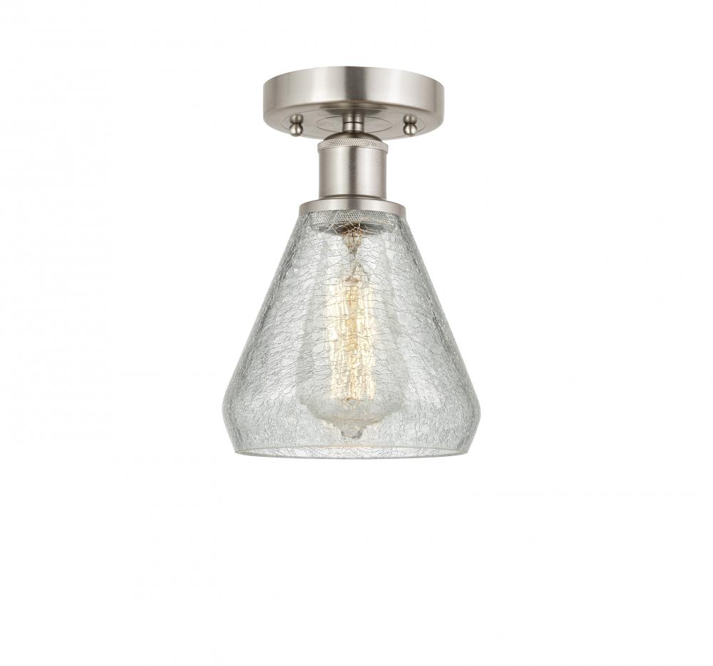 Conesus - 1 Light - 6 inch - Brushed Satin Nickel - Semi-Flush Mount