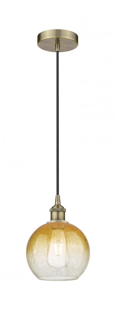 Brookhaven Globe - 1 Light - 8 inch - Antique Brass - Cord hung - Mini Pendant