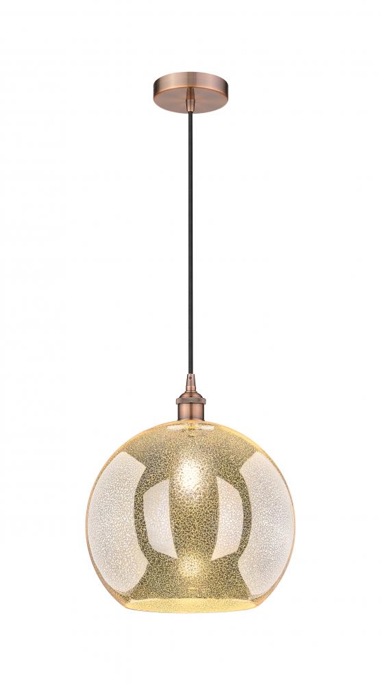Athens - 1 Light - 14 inch - Antique Copper - Cord hung - Pendant